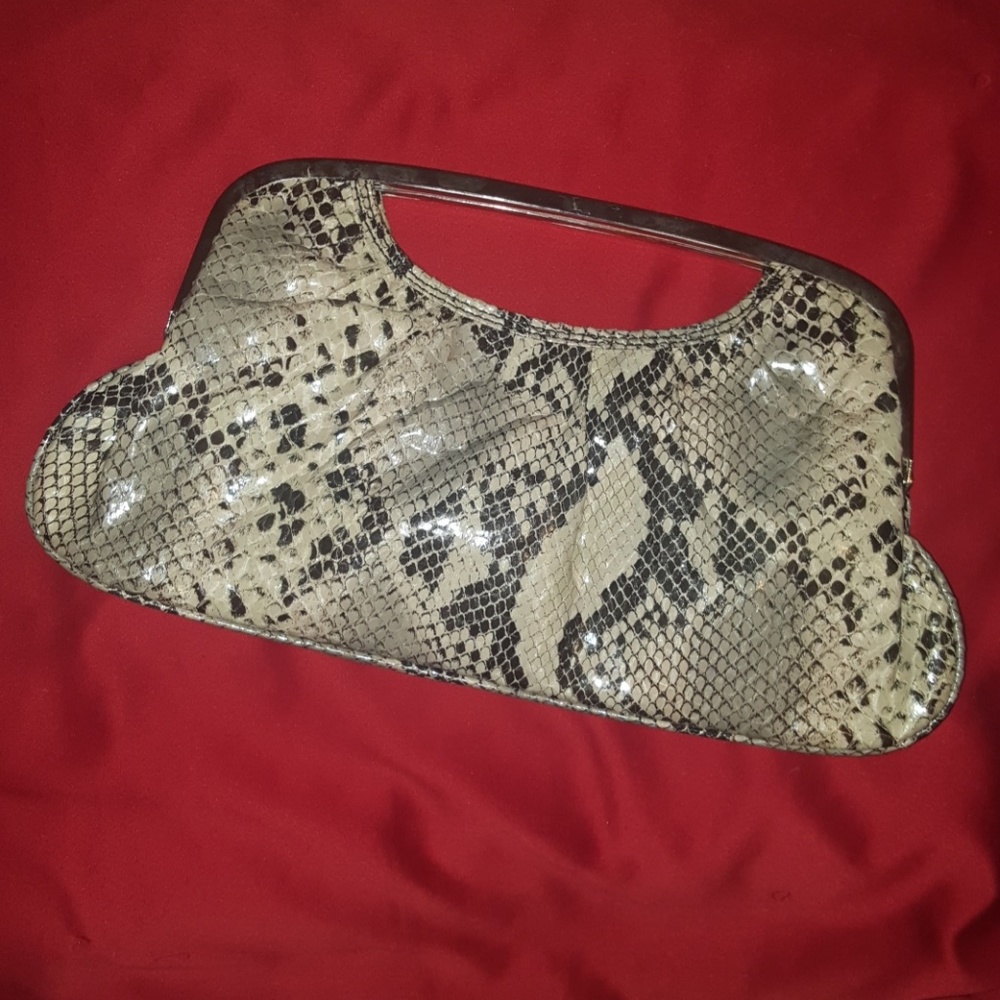 Express Snakeskin Clutch